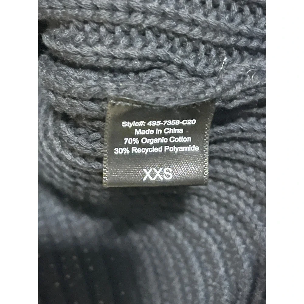 Jenni Kayne Cabin V Neck Knit Cotton Oversized Pullover Sweater Size XXS Black
